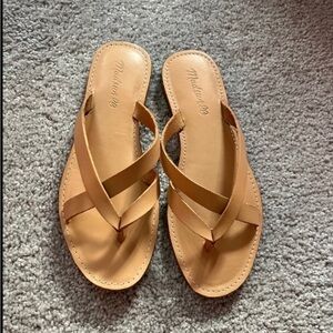 Madewell Women's Tan Cross-Strap Slippers